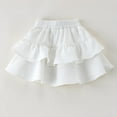 thumbnail image 1 of NAISIBABY Girls Tiered Ruffle Skirt, Elastic High Waist Casual Cute Bubble Summer Pleated Mini Skirts White Size 11T, 1 of 4