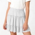 thumbnail image 1 of NAISIBABY Girls Tiered Skirt, High Rise A-Line Ruffles Casual Flowy Summer Pleatd Mini Skirt White Size 12, 1 of 6