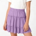 thumbnail image 1 of NAISIBABY Girls Tiered Skirt, High Rise Casual Flowy A-Line Ruffles Summer Pleatd Mini Skirt Purple Size 10-12, 1 of 6