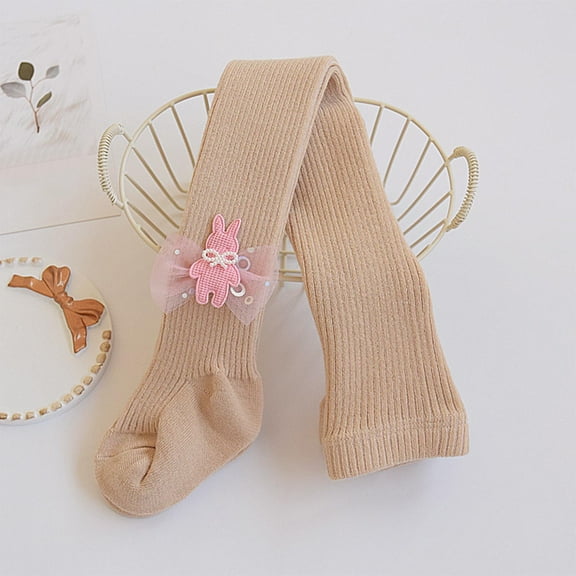 NAISIBABY Girls Tights, Cotton Warm Leggings Elastic Waist Soft Stretch Dance Uniform Pantyhose Khaki 6T