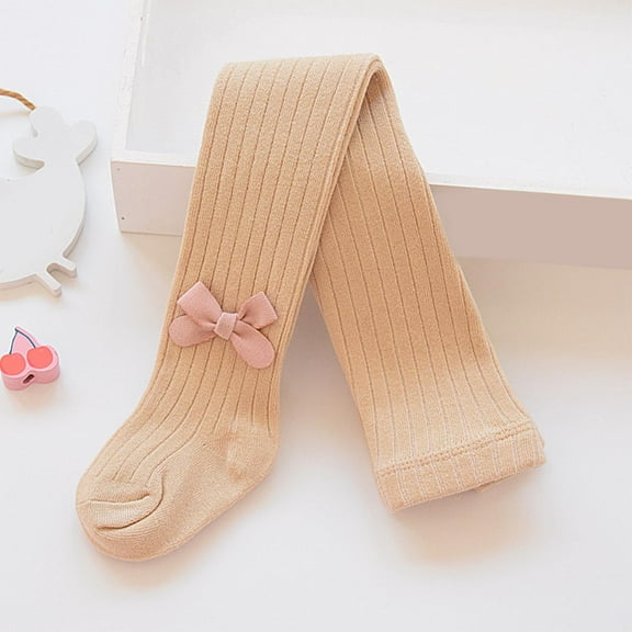 NAISIBABY Girls Tights, Elastic Waist Soft Stretch Cotton Warm Leggings Dance Uniform Pantyhose Khaki 6T
