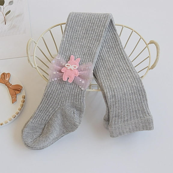 NAISIBABY Girls Tights, Soft Stretch Elastic Waist Cotton Warm Leggings Dance Uniform Pantyhose Gray 2T