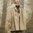 thumbnail image 1 of NAISIBABY Girls Trench Jacket, Notched Collar Double Breasted Mid-Length Fall British Style Windbreaker Coat Khaki 5T, 1 of 9