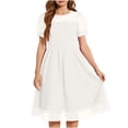 thumbnail image 1 of NAISIBABY Girls Tulle Dresses, Mesh Polka Dot Puff Sleeve Flowy Kids Party Princess Dress White 7T, 1 of 5
