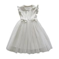 thumbnail image 1 of NAISIBABY Girls Tutu Dresses, Cute Bow Fashion Fluffy Ruffle Summer Casual Tulle Party Sundress White 0-1T, 1 of 4