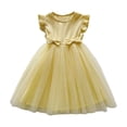 thumbnail image 1 of NAISIBABY Girls Tutu Dresses, Cute Bow Fluffy Ruffle Fashion Summer Casual Tulle Party Sundress Yellow 3T, 1 of 4