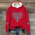 thumbnail image 1 of NAISIBABY Girls Valentine's Day Hoodie, Fleece Lined Long Sleeve Heart Prints Fall Winter Fashion Hooded Sweatshirt Red 9T, 1 of 5