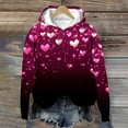 thumbnail image 1 of NAISIBABY Girls Valentine's Day Hoodie, Heart Prints Long Sleeve Fleece Lined Pullover Fashion Hooded Sweatshirt Multicolor 11T, 1 of 5