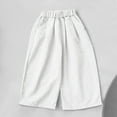 thumbnail image 1 of NAISIBABY Girls Wide Leg Pants 2 T, Elastic Waist Fashion Cotton Loose Fit Kids Causal Pants White, 1 of 3