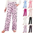 thumbnail image 1 of NAISIBABY Girls Wide Leg Pants Size 8, Elastic Waist Heart Prints Loose Soft Loungewear Kids Home Sleeping Pants (5-16T), 1 of 7