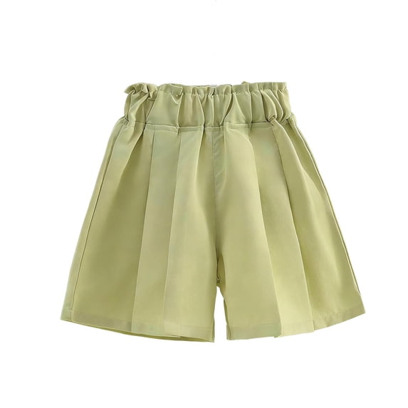 NAISIBABY Girls Wide Leg Shorts, High Rise Fashion Loose Summer Casual Kids Cute Shorts Green Size 10