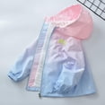 thumbnail image 1 of NAISIBABY Girls Windbreaker Jacket, Gradient Prints Zip-Up Long Sleeve Fashion Hooded Waterproof Coat Blue 3T, 1 of 7