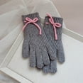 thumbnail image 1 of NAISIBABY Girls Winter Gloves, Thicken Warm Full Finger Cute Bowknot Kids Outdoor Knit Gloves Gray, 1 of 4
