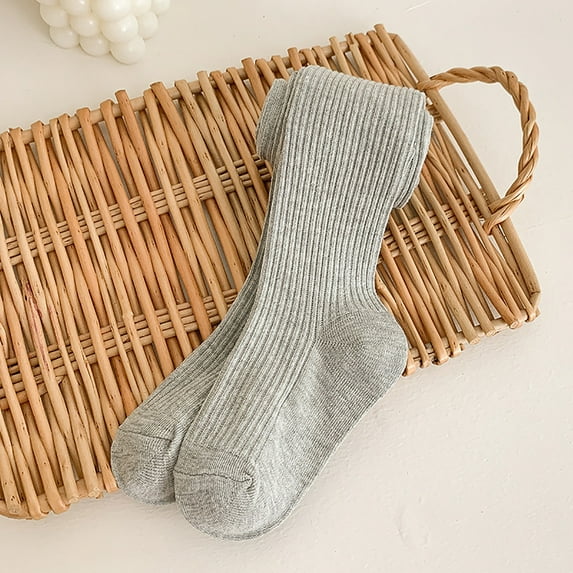 NAISIBABY Girls Winter Tights, Solid Color Thickening Stretch School Uniform Dance Leggings Pantyhose Gray 2-4T