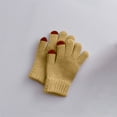 thumbnail image 1 of NAISIBABY Gloves for Kids, Stretch Thicken Warm Color Block Knit Boys Girls Winter Outdoor Gloves Yellow, 1 of 4