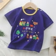 thumbnail image 1 of NAISIBABY Graphic Tee for Boys, Cotton Short Sleeve Pullover Kids Casual T-Shirt Purple 1-3T, 1 of 3