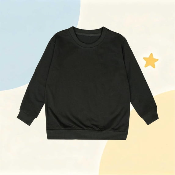 NAISIBABY Hoodies for Girls Long Sleeve Round Neck Casual Soft Pullover Sweatshirts Black Size 3 T