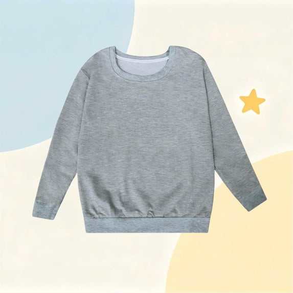 NAISIBABY Hoodies for Girls Long Sleeve Round Neck Casual Soft Pullover Sweatshirts Gray Size 12