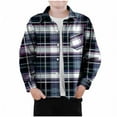 thumbnail image 1 of NAISIBABY Kids Boys Button-Up Shirt, Fashion Checked Long Sleeve with Pocket Fall Causal Lapel Tops Dark Blue 5T, 1 of 3