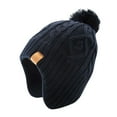 thumbnail image 1 of NAISIBABY Kids Boys Girls Knitted Beanie Hats, Solid Color Comfy Winter Warm Ski Caps Black 4-8T, 1 of 2