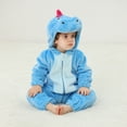 thumbnail image 1 of NAISIBABY Kids Boys Girls Rompers, Super Soft Animal Cosplay Cute Hooded Onesie Flannel Jumpsuit Light Blue 12-18Months, 1 of 9