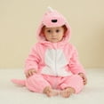 thumbnail image 1 of NAISIBABY Kids Boys Girls Rompers, Dinosaur Cosplay Zipper Long Sleeve Onesie Flannel Jumpsuit Pink 18-24Months, 1 of 9
