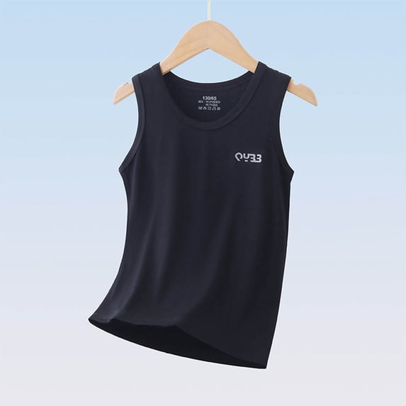 NAISIBABY Kids Boys Girls Tank Tops, Super Soft Lightweight Breathable Summer Cotton Undershirts Black 3-4T