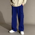 thumbnail image 1 of NAISIBABY Kids Boys Sweatpants, High Elastic Waisted with Multi-Pockets Straight Leg Casual Athletic Pants Blue 6T, 1 of 8