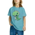 thumbnail image 1 of NAISIBABY Kids Boys T-Shirt, Dinosaur Graphic Crew Neck Short Sleeve Casual Tee Blue 13-14T, 1 of 4