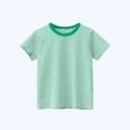 thumbnail image 1 of NAISIBABY Kids Boys T-Shirt, Short Sleeve Striped Graphic Crewneck Summer Cotton Casual Tees Green 2T, 1 of 8