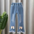 thumbnail image 1 of NAISIBABY Kids Girls Jeans 10T, High Rise Flare Leg Stretch Loose Fashion Denim Jegging Pants Light Blue (2-13T), 1 of 6