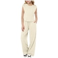 thumbnail image 1 of NAISIBABY Kids Girls Outfit Sets, Sleeveless Shirt and Straight Leg Pants 2-Piece Fashion Clothing Sets White 7T, 1 of 5