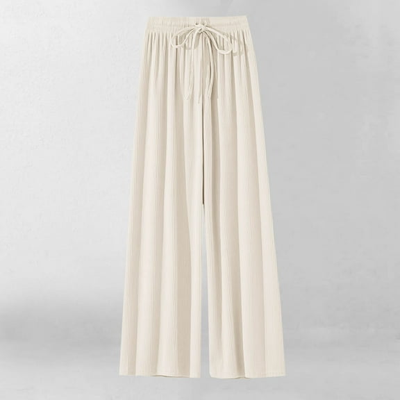 NAISIBABY Kids Girls Pants 10 T, Drawstring Cotton Thin Straight Leg Summer Casual Sports Pants Beige