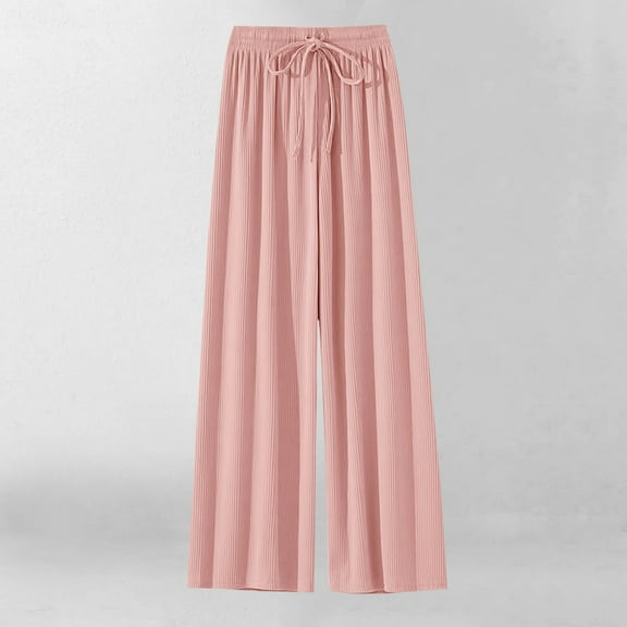 NAISIBABY Kids Girls Pants, Straight Leg Cotton Thin Drawstring Summer Casual Sports Pants Pink 7T