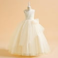 thumbnail image 1 of NAISIBABY Kids Girls Princess Dress 16T, Long Length Tutu Mesh Sleeveless Elegant Birthday Wedding Party Pageant Dress Yellow(6-17T), 1 of 9