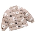 thumbnail image 1 of NAISIBABY Kids Girls Puffer Jackets, Cute New Prints Thicken Long Sleeve Winter Coat Coffee 3-4T, 1 of 2