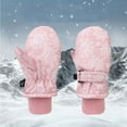 thumbnail image 1 of NAISIBABY Kids Girls Ski Gloves (6Months-6T), Thermal Fleece Lined Waterpoof Graphic Winter Outdoor Snow Mittens Pink, 1 of 4
