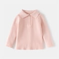 thumbnail image 1 of NAISIBABY Kids Girls Sweater(2-10T), Long Sleeve Knitted Cotton Half-Zipper Laper Casual Pullover Tops Pink 6T, 1 of 7