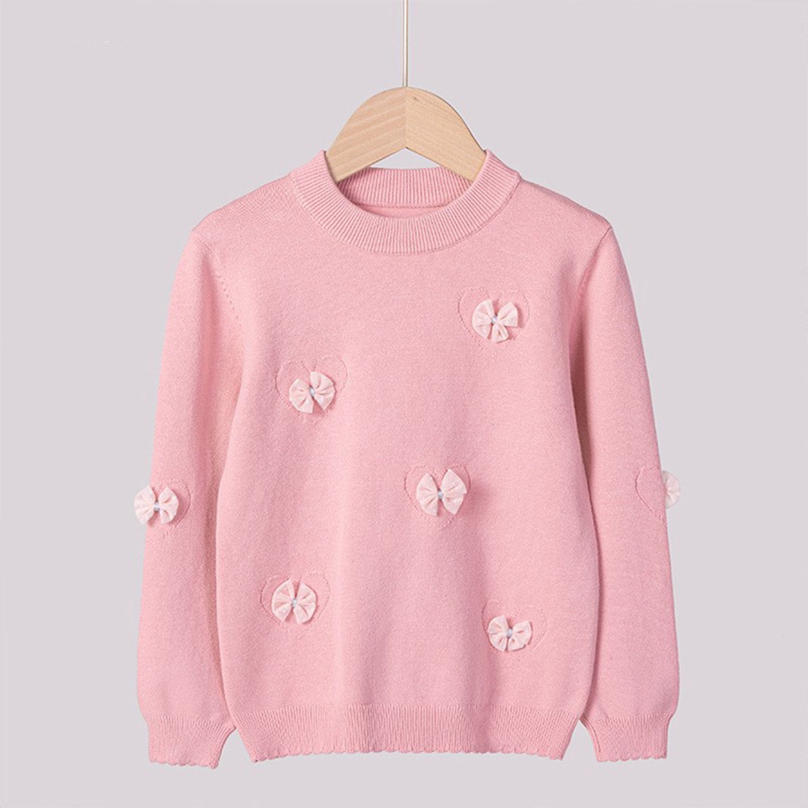 Kids Girls' Sweater Solid Color School non-printing Long Sleeve Crewneck Daily