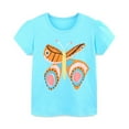 thumbnail image 1 of NAISIBABY Kids Girls Tee, Short Sleeve Crew Neck Graphic Cotton Causal T-Shirt Light Blue 7-8T, 1 of 6