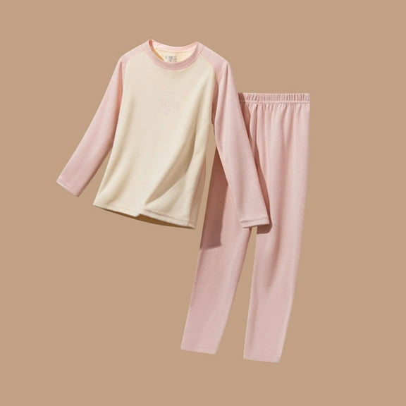 NAISIBABY Kids Pajama Sets, Stretch Super Soft Long Sleeve Tops and Pants Fall Winter Underwear Home Clothes 2-Piece Pink 11T