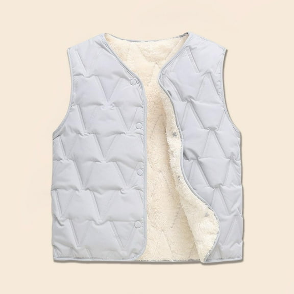 NAISIBABY Kids Puffer Vest 5T, Fall Winter Crew Neck Sleeveless Boys Girls Fleece Vest Jackets Gray(1-16T)