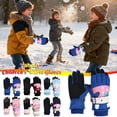 thumbnail image 1 of NAISIBABY Kids Ski Gloves, Winter with - Palm for Child Warm Cold-Weather Snow Handwear Blue Size, 1 of 9