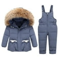 thumbnail image 1 of NAISIBABY Kids Snowsuit, Boys Girls Waterproof Jumpsuit Winter Thicken Outdoor Snow Clothes Set Gray 1-2T, 1 of 8
