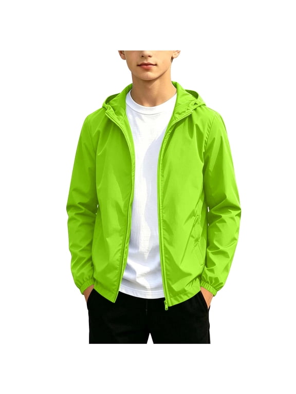 Kids Softshell Jacket, Waterproof Breathable Long-Sleeve Outdoor Sportswear Size 18
