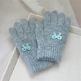 thumbnail image 1 of NAISIBABY Kids Winter Gloves, Full Finger Cute Bowknot Thicken Warm Knit Outdoor Gloves for Boys Girls Gray, 1 of 3