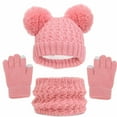 thumbnail image 1 of NAISIBABY Kids Winter Hat Gloves Scarf Set, Thicken Warm Snow Ski Mittens Beanie Scarf 4 Pieces for Girls Boys Watermelon Red Free Size, 1 of 4