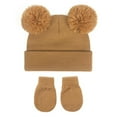 thumbnail image 1 of NAISIBABY Kids Winter Hat Gloves Set, Knitted Thicken Warm Mittens Beanie 2-Pieces for Girls Boys Coffee 6-36Months, 1 of 2