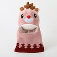 thumbnail image 1 of NAISIBABY Kids Winter Knit Hat, Reindeer Protector Head & Neck Thicken Plush Beanie Cap Pink Free Size, 1 of 3
