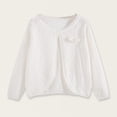 thumbnail image 1 of NAISIBABY Little and Big Girls Cardigan, Long Sleeve Ruffles Button Lightweight Shrug Dress Cover Up Sweater White 6T, 1 of 3